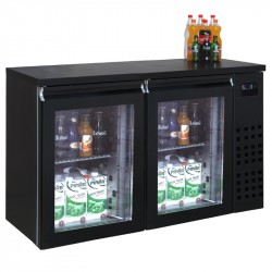 Réfrigérateur de bar noir 2 portes