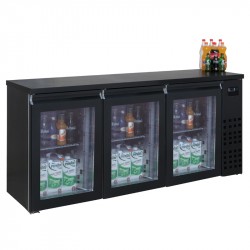 Réfrigérateur de bar noir 3 portes