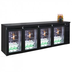 Réfrigérateur de bar noir 4 portes