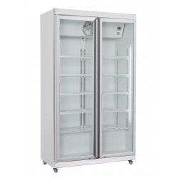 Réfrigérateur vitré blanc 785 L 2 portes